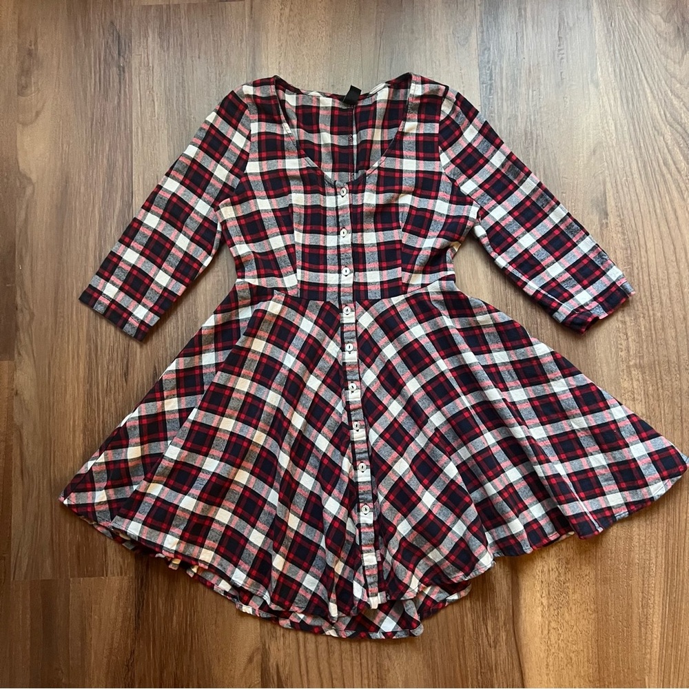 Windsor Plaid Button Up Dress